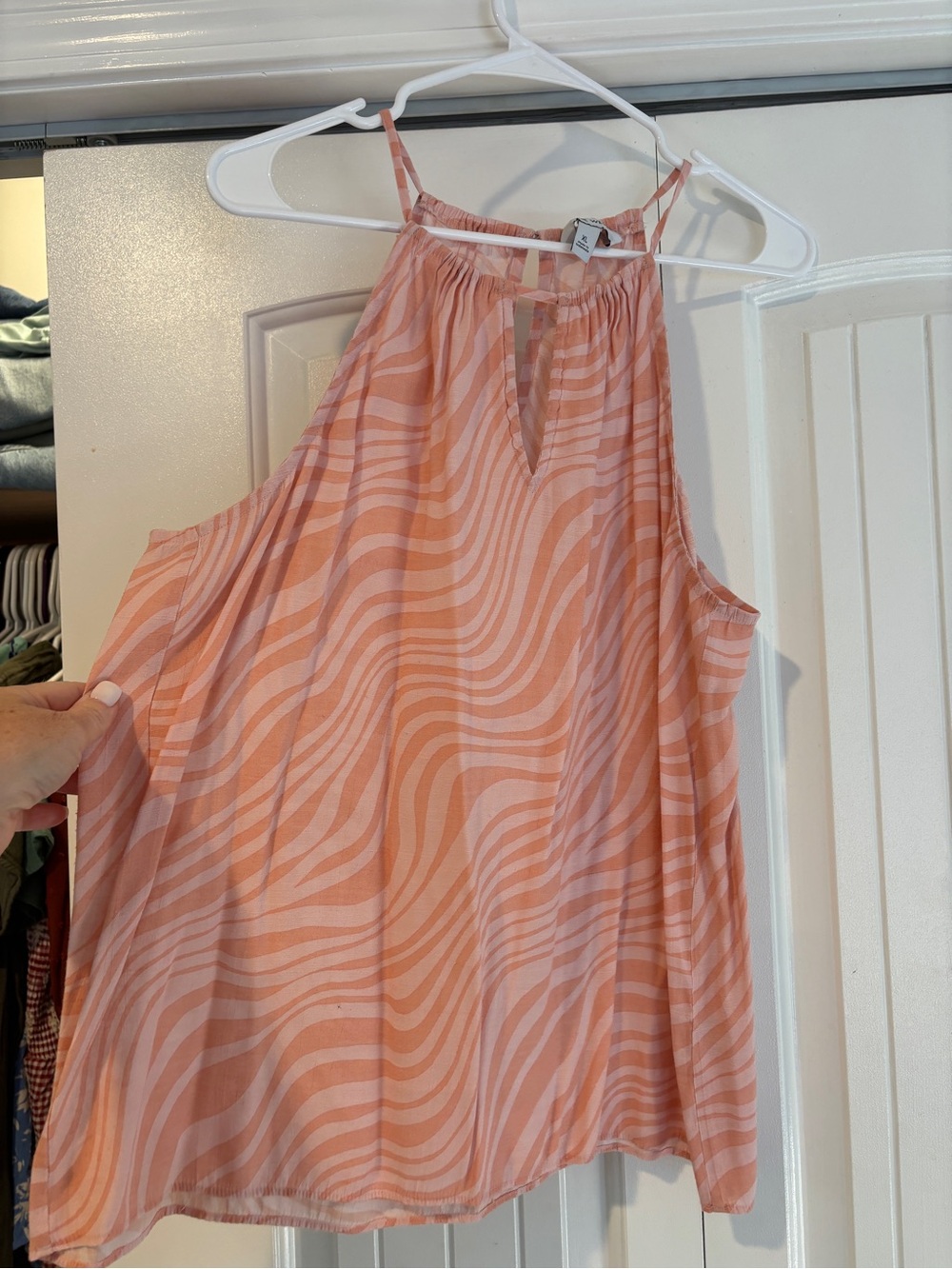 Nine West Peach Wave Halter Camisole